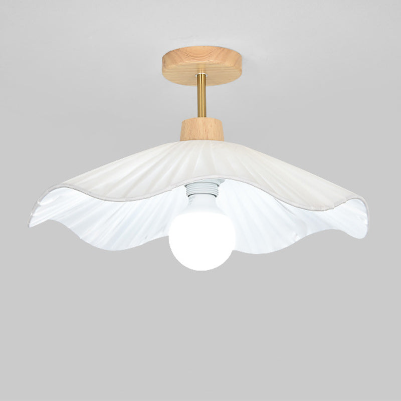 Contemporary Coastal Wood Wave Ceiling Light