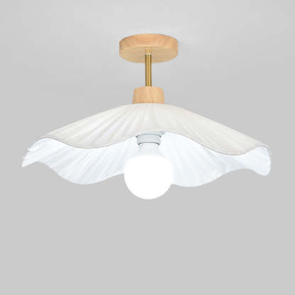Contemporary Coastal Wood Wave Ceiling Light