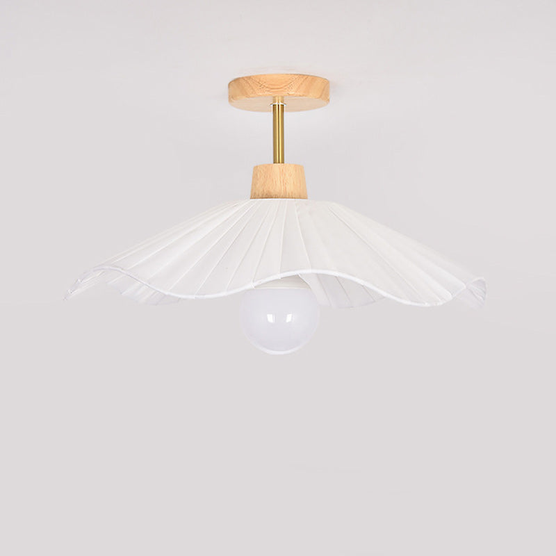Contemporary Coastal Wood Wave Ceiling Light