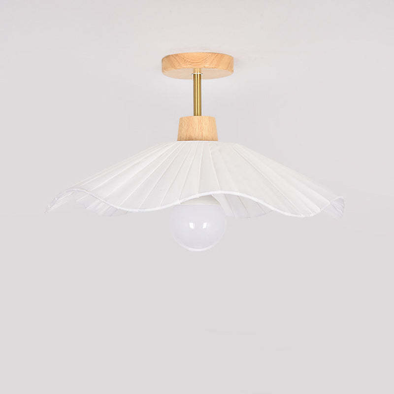 Contemporary Coastal Wood Wave Ceiling Light