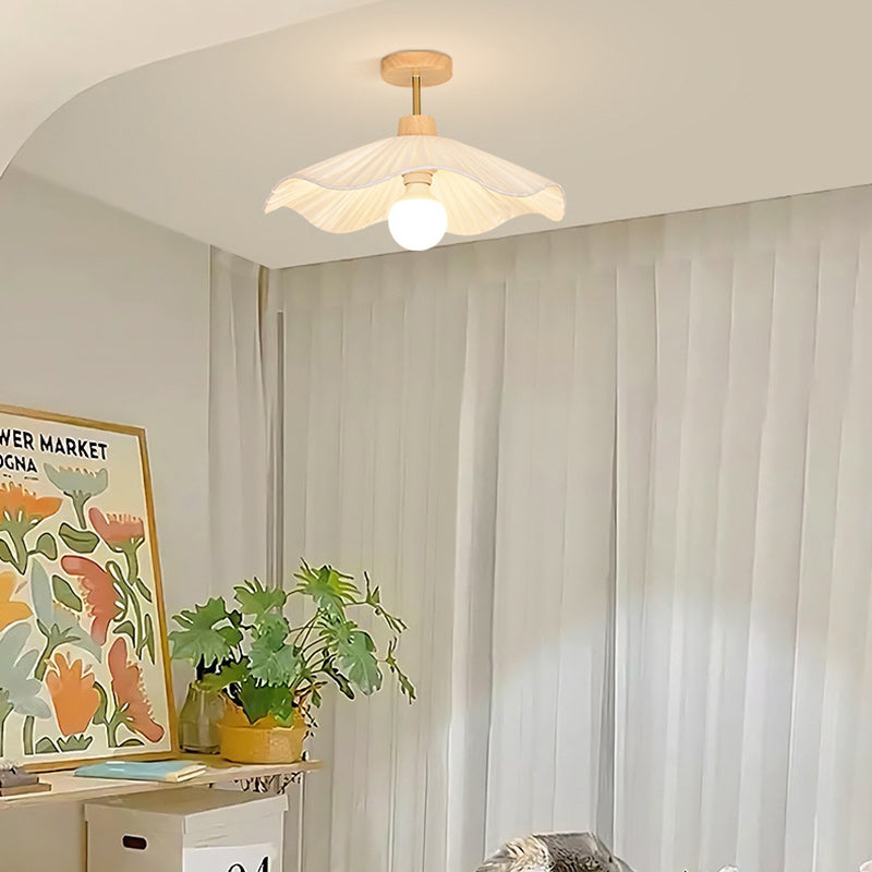 Contemporary Coastal Wood Wave Ceiling Light