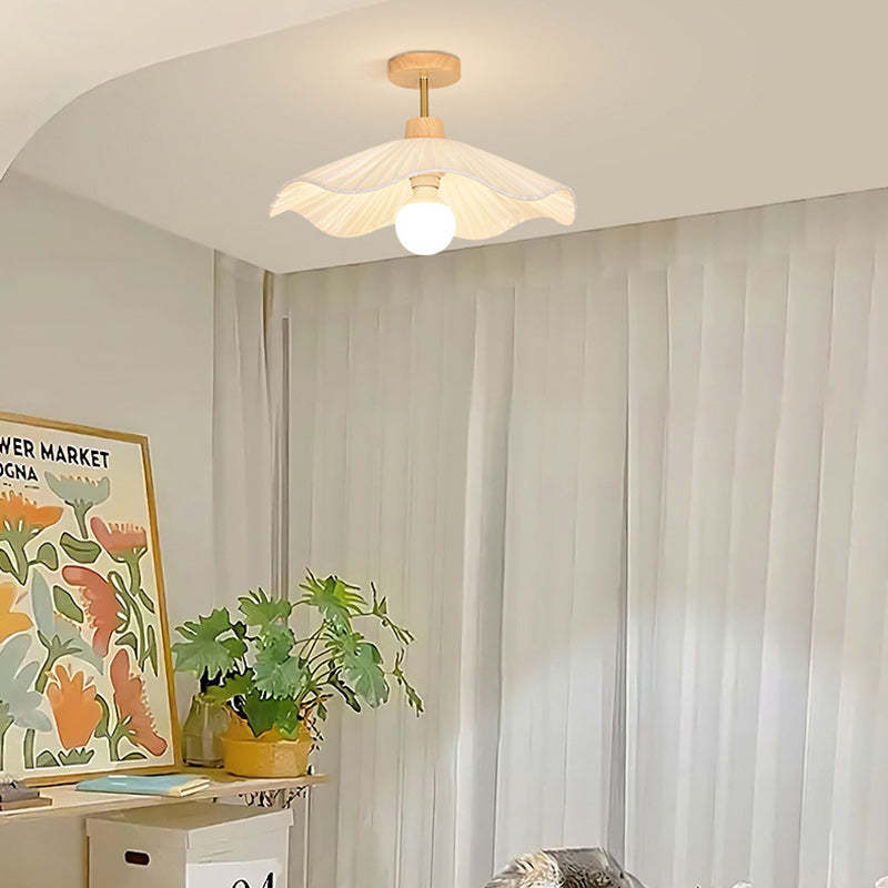 Contemporary Coastal Wood Wave Ceiling Light