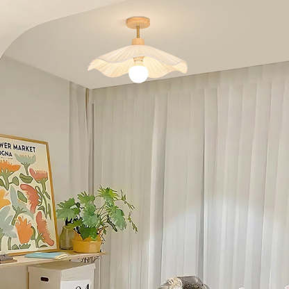 Contemporary Coastal Wood Wave Ceiling Light