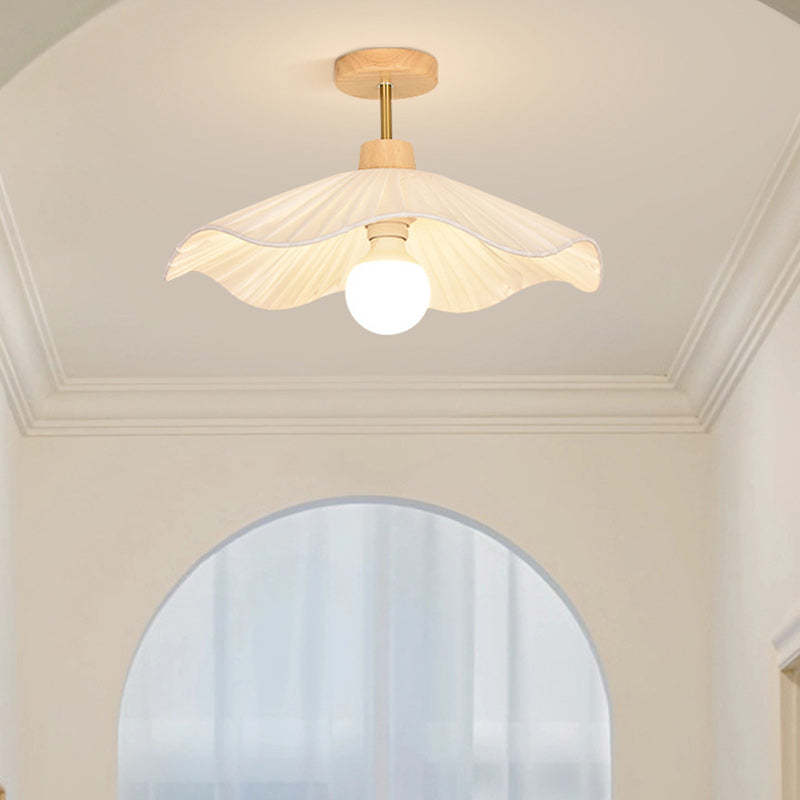 Contemporary Coastal Wood Wave Ceiling Light