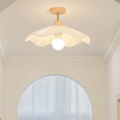 Contemporary Coastal Wood Wave Ceiling Light