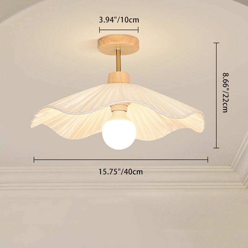 Contemporary Coastal Wood Wave Ceiling Light