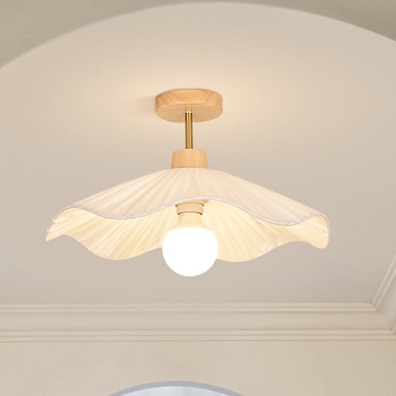 Contemporary Coastal Wood Wave Ceiling Light