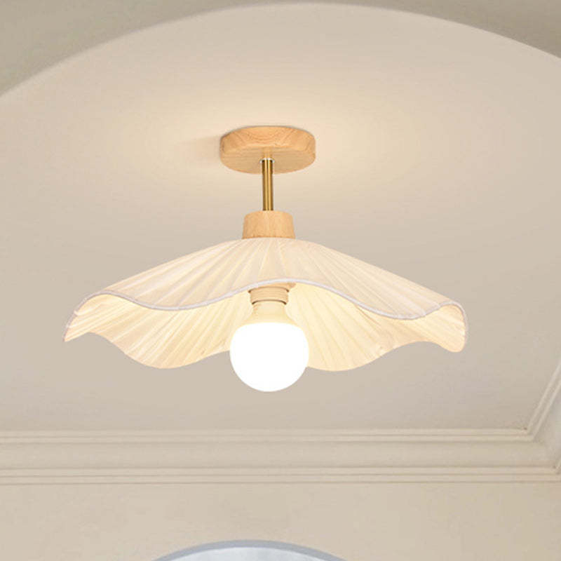 Contemporary Coastal Wood Wave Ceiling Light