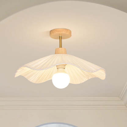 Contemporary Coastal Wood Wave Ceiling Light