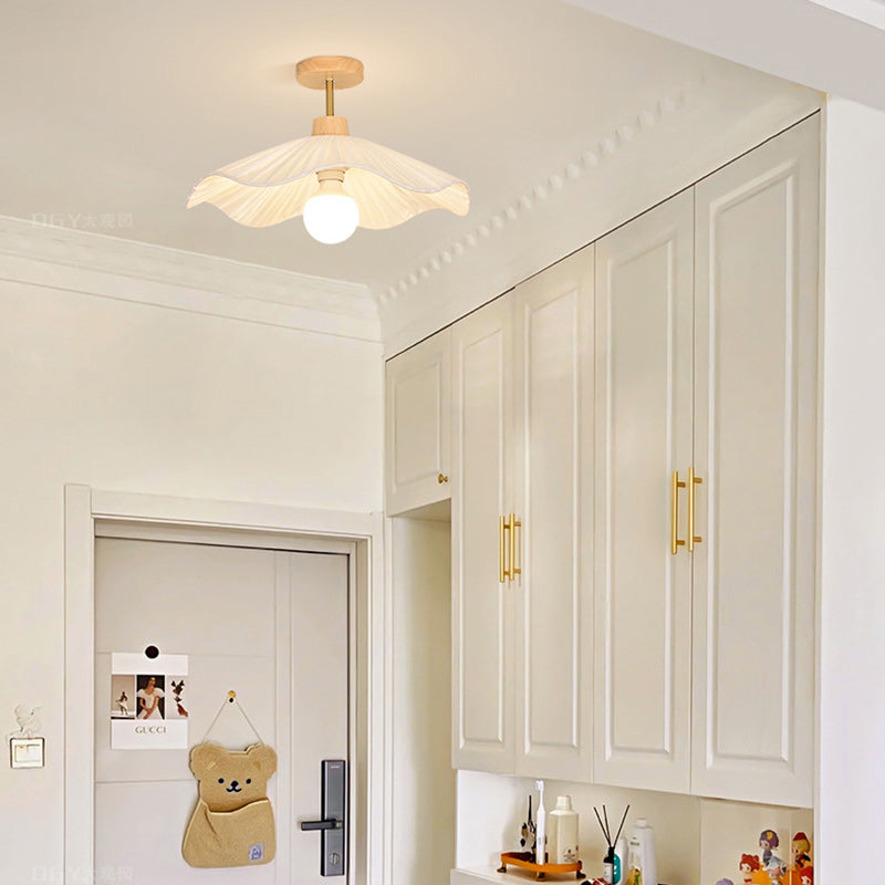 Contemporary Coastal Wood Wave Ceiling Light