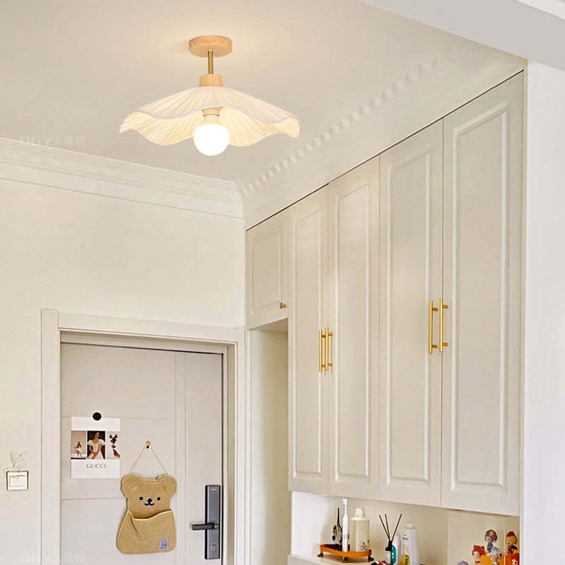 Contemporary Coastal Wood Wave Ceiling Light