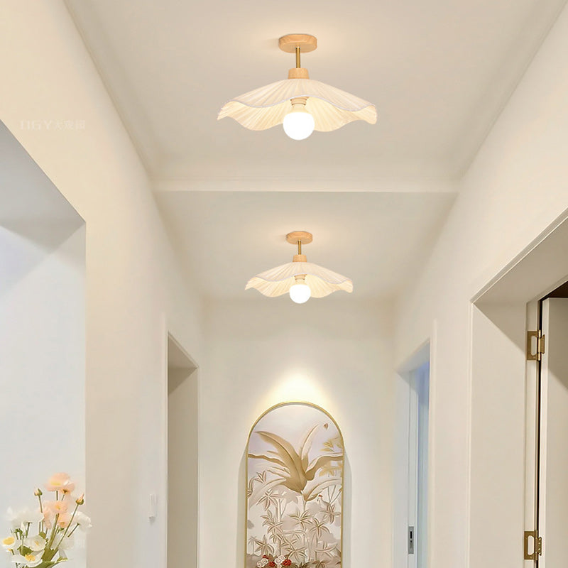 Contemporary Coastal Wood Wave Ceiling Light