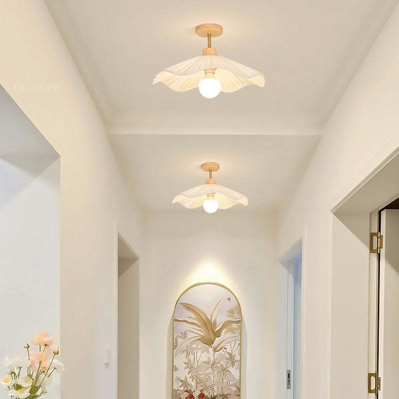 Contemporary Coastal Wood Wave Ceiling Light