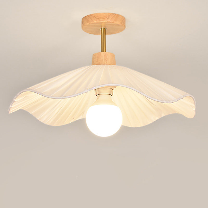 Contemporary Coastal Wood Wave Ceiling Light