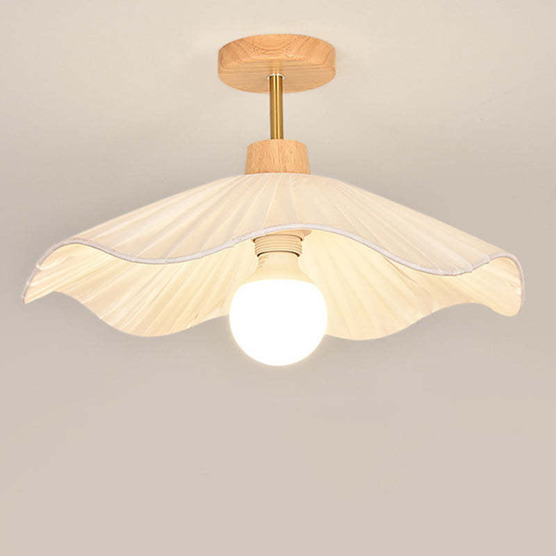 Contemporary Coastal Wood Wave Ceiling Light