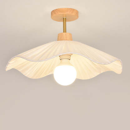 Contemporary Coastal Wood Wave Ceiling Light