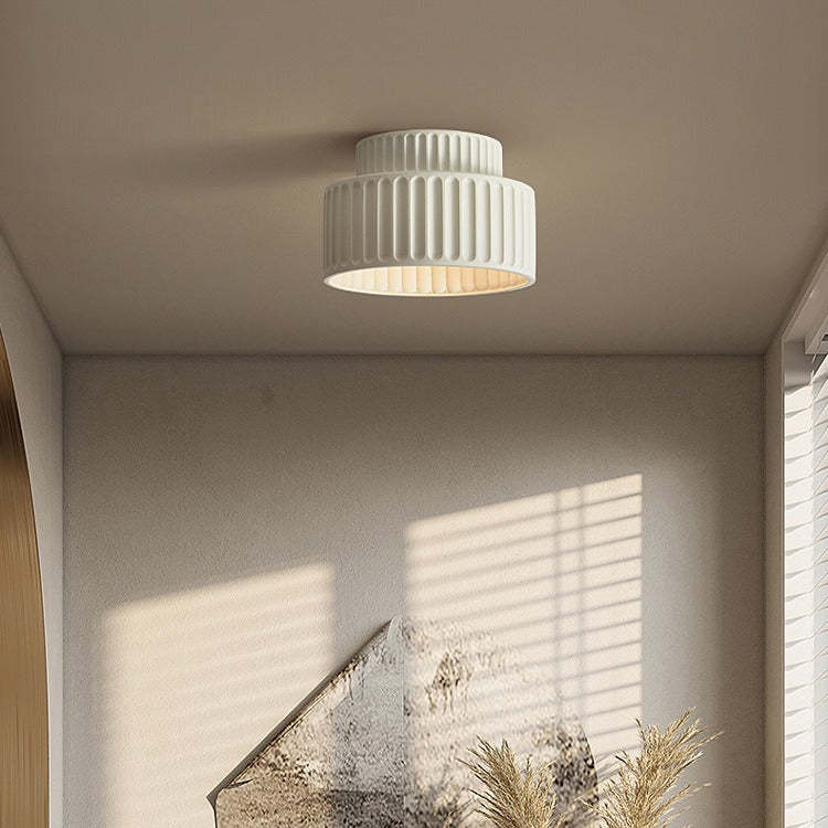 Scandinavian Cylinder Plastic Flush Mount Light