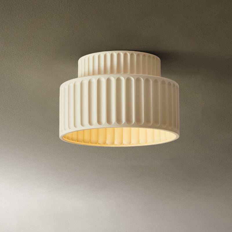 Scandinavian Cylinder Plastic Flush Mount Light
