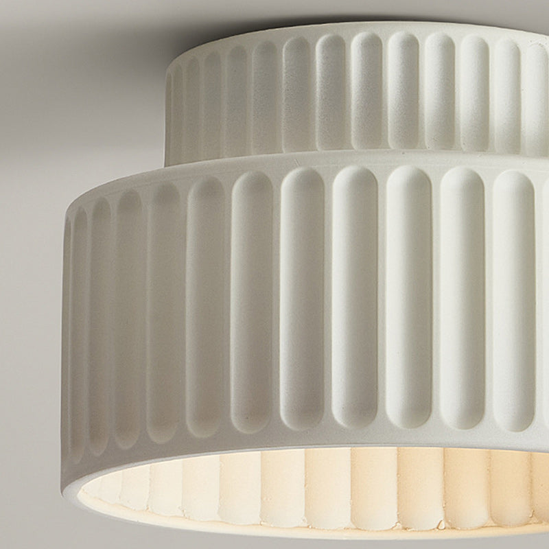 Scandinavian Cylinder Plastic Flush Mount Light