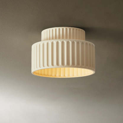 Scandinavian Cylinder Plastic Flush Mount Light