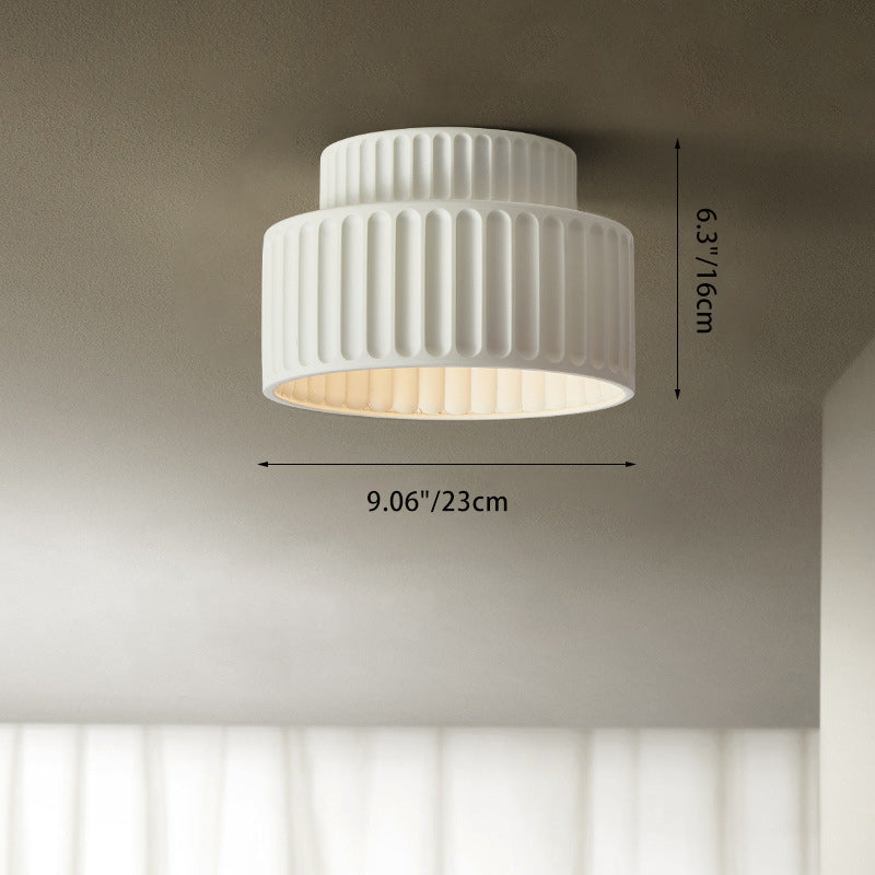 Scandinavian Cylinder Plastic Flush Mount Light