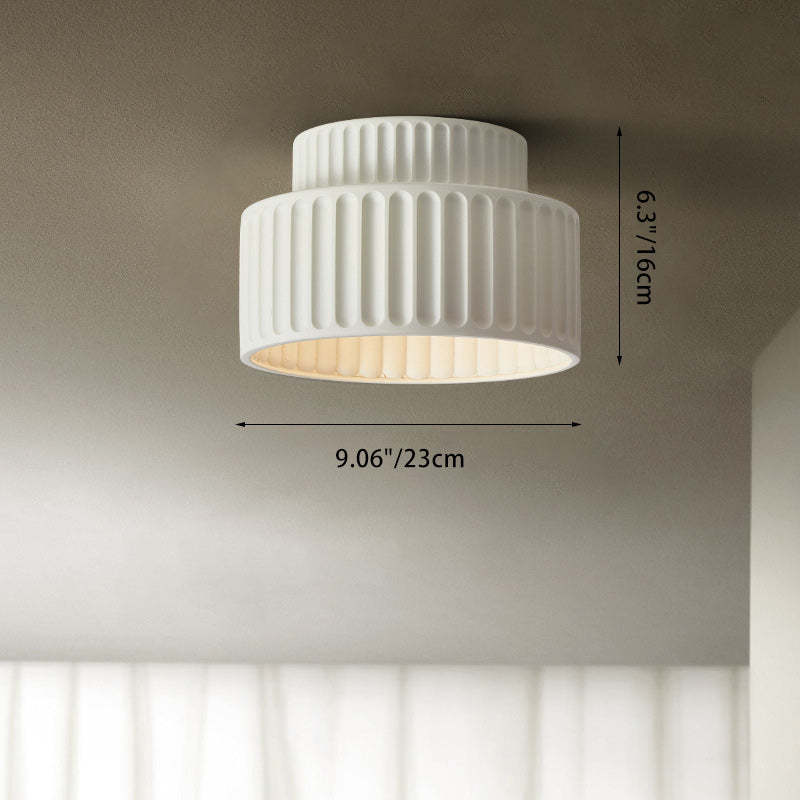 Scandinavian Cylinder Plastic Flush Mount Light
