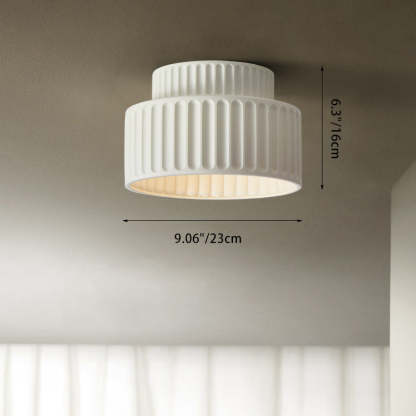 Scandinavian Cylinder Plastic Flush Mount Light