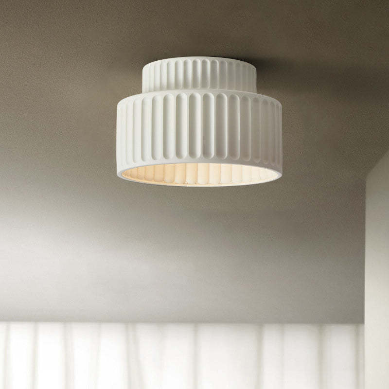 Scandinavian Cylinder Plastic Flush Mount Light