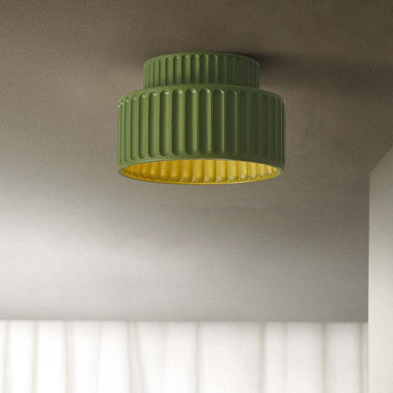 Scandinavian Cylinder Plastic Flush Mount Light