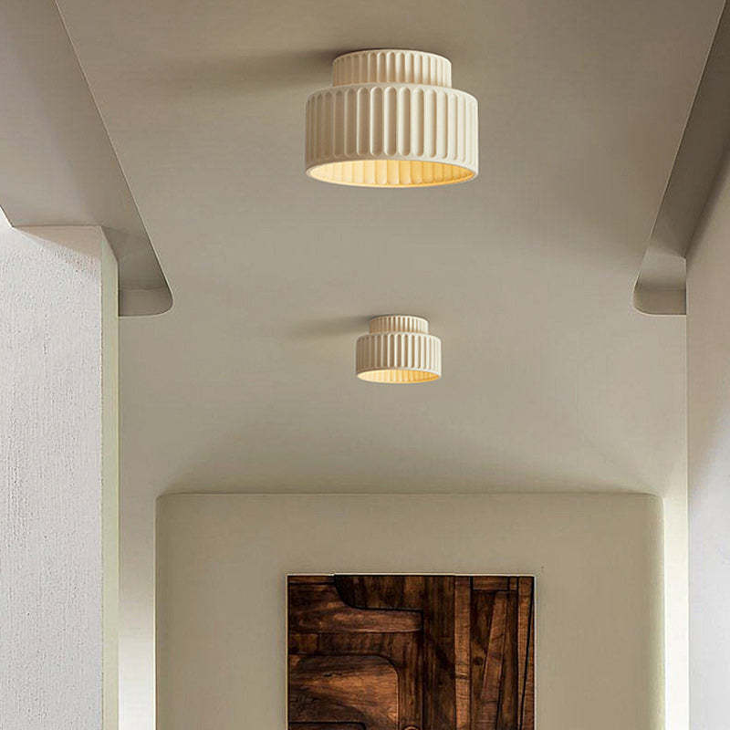 Scandinavian Cylinder Plastic Flush Mount Light