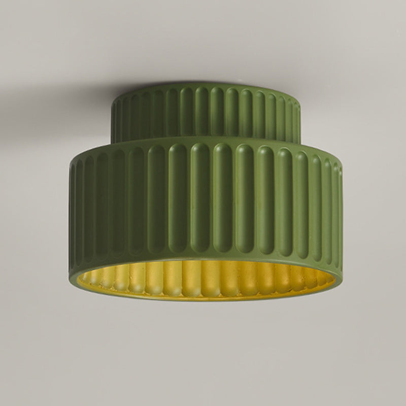 Scandinavian Cylinder Plastic Flush Mount Light