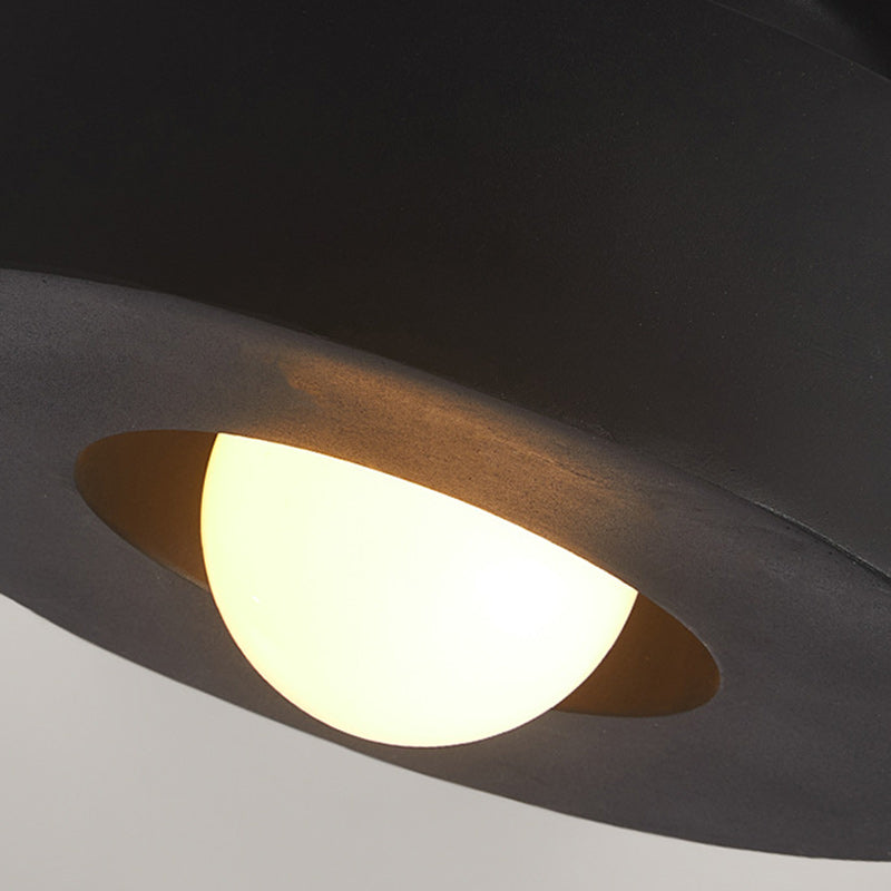 Nordic Round Plastic Semi-Flush Ceiling Light