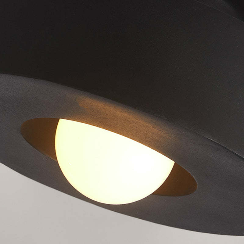 Nordic Round Plastic Semi-Flush Ceiling Light