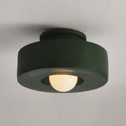 Nordic Round Plastic Semi-Flush Ceiling Light