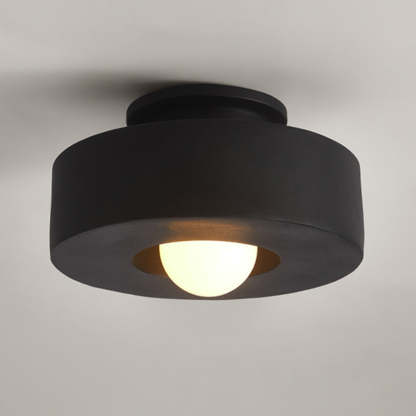 Nordic Round Plastic Semi-Flush Ceiling Light