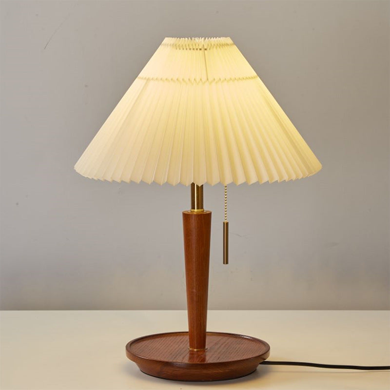 Japanese Dome Wood Fabric Table Lamp