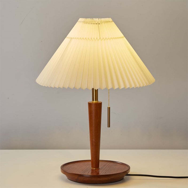 Japanese Dome Wood Fabric Table Lamp