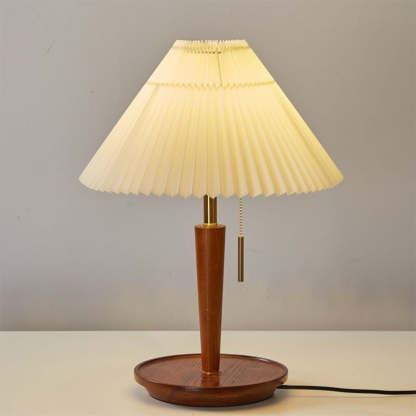 Japanese Dome Wood Fabric Table Lamp