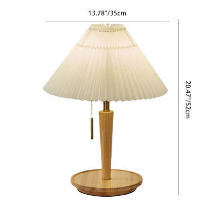 Japanese Dome Wood Fabric Table Lamp