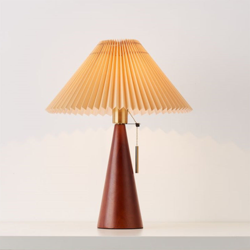 Japanese Dome Wood Fabric Table Lamp