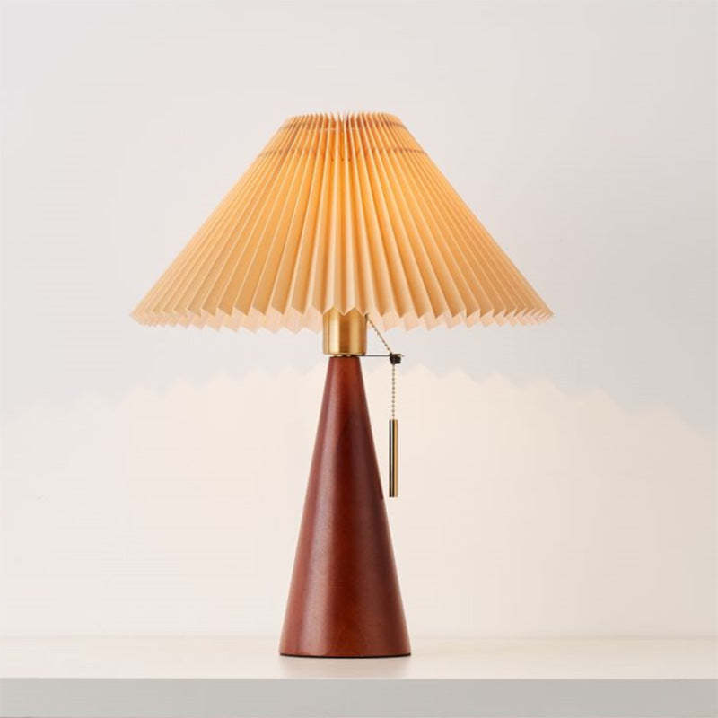 Japanese Dome Wood Fabric Table Lamp