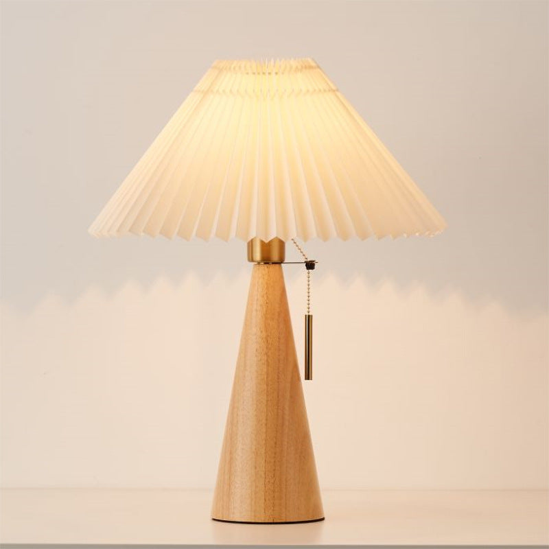Japanese Dome Wood Fabric Table Lamp