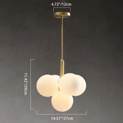 Contemporary Luxe Globe Iron Glass Chandelier