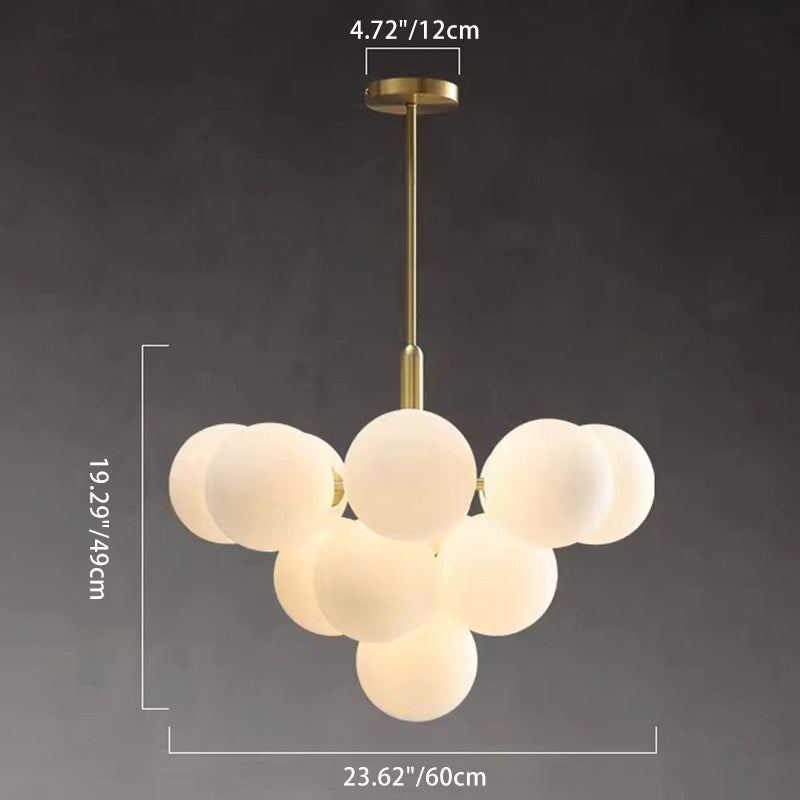 Contemporary Luxe Globe Iron Glass Chandelier