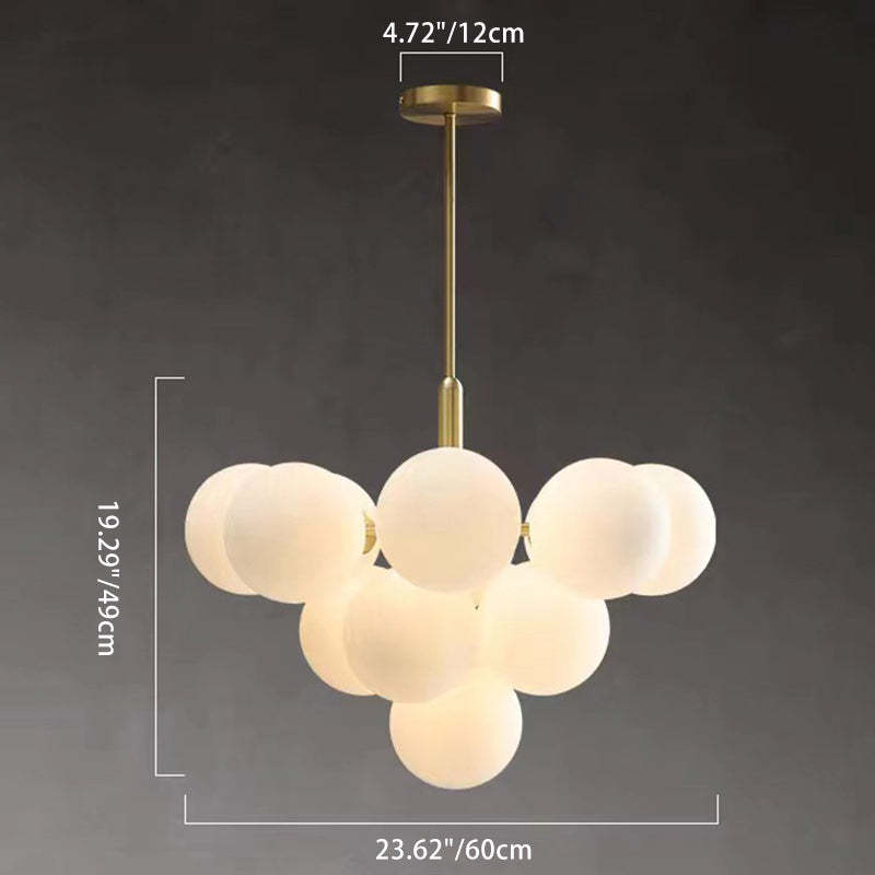 Contemporary Luxe Globe Iron Glass Chandelier