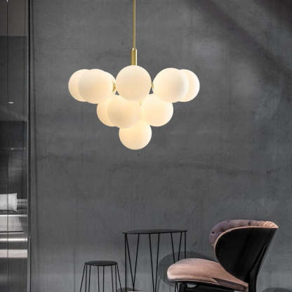 Contemporary Luxe Globe Iron Glass Chandelier
