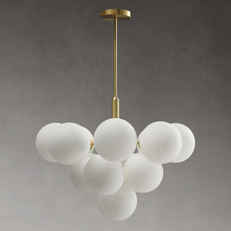 Contemporary Luxe Globe Iron Glass Chandelier