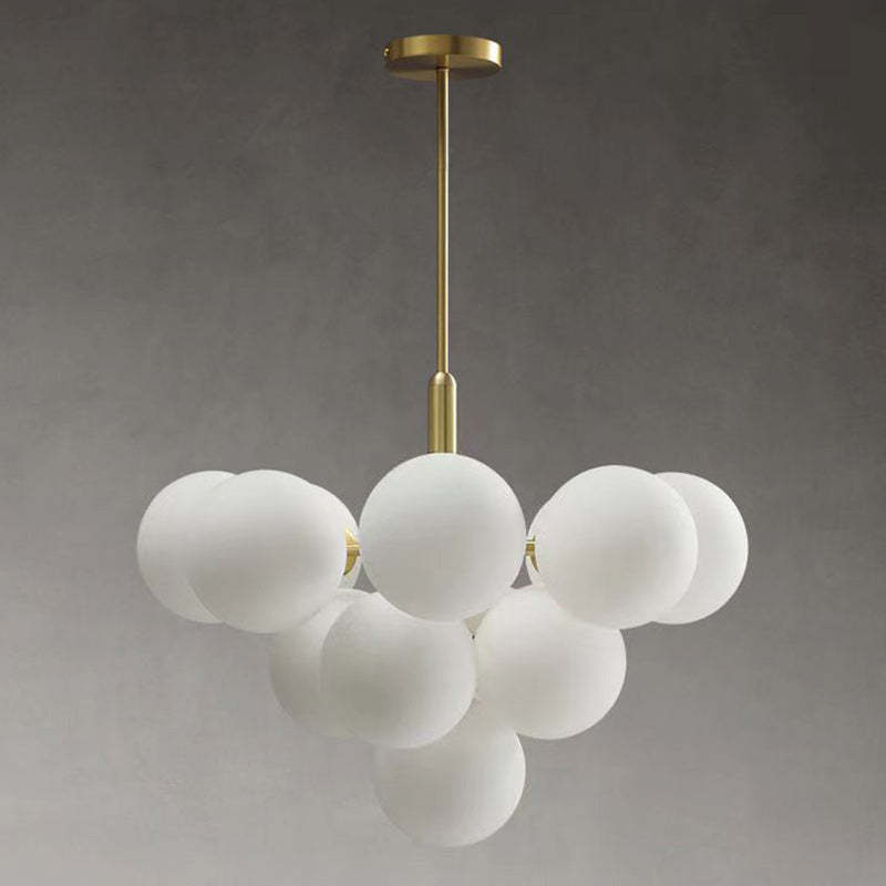 Contemporary Luxe Globe Iron Glass Chandelier