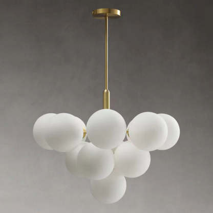 Contemporary Luxe Globe Iron Glass Chandelier