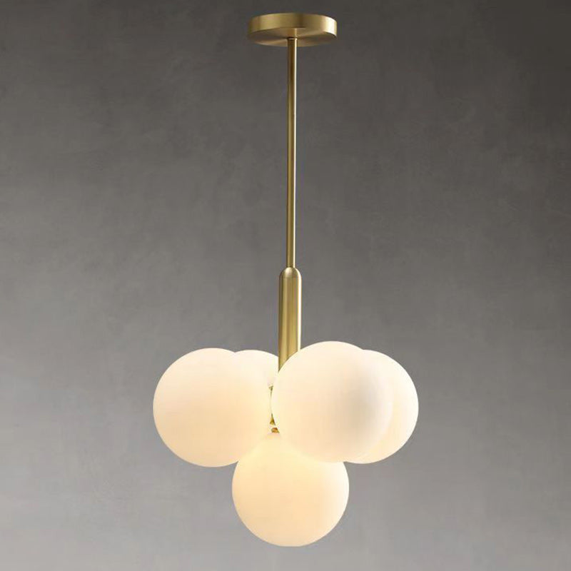 Contemporary Luxe Globe Iron Glass Chandelier